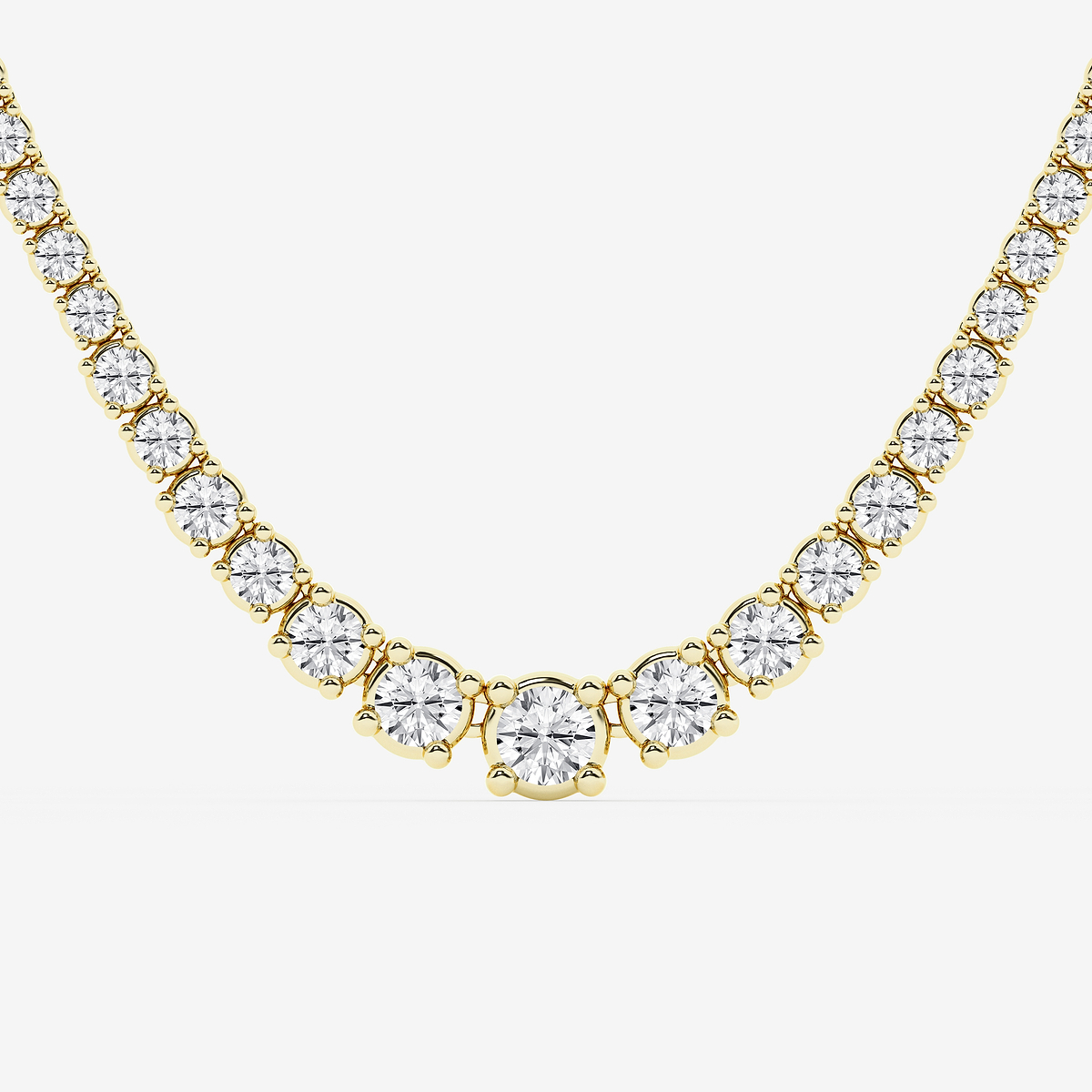 Additional Image 1 for  10 ctw Round Lab Grown Diamond Four Prong Graduated Tennis Necklace
